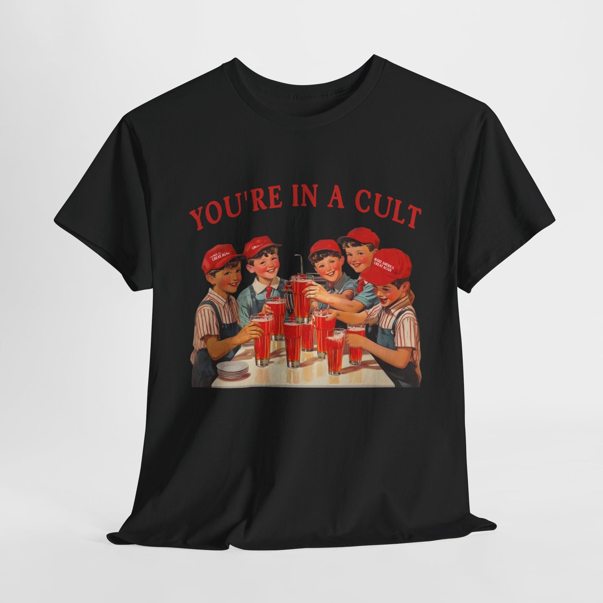 Political Cult Humor Unisex Heavy Cotton Tee- Vintage Inspired Retro Dystopian T-Shirt