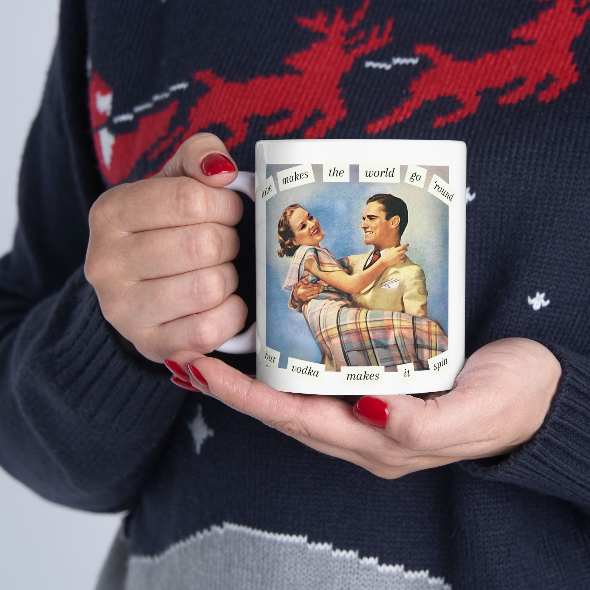 Coffee Mug Vodka Humor Vintage Retro Ceramic Mug (11oz)