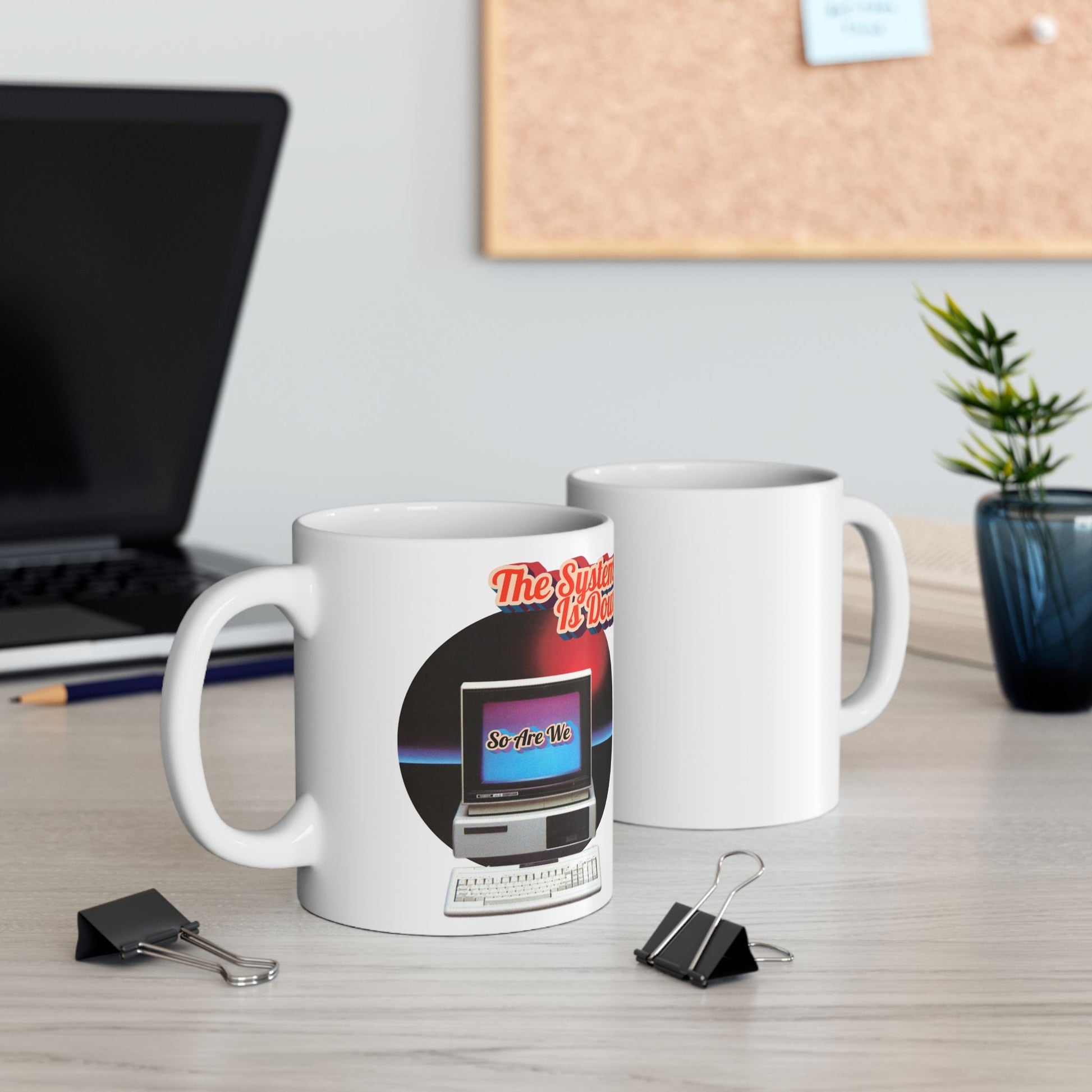 Retro Themed Ceramic Mug | System Is Down:  Vintage Style Drinkware
