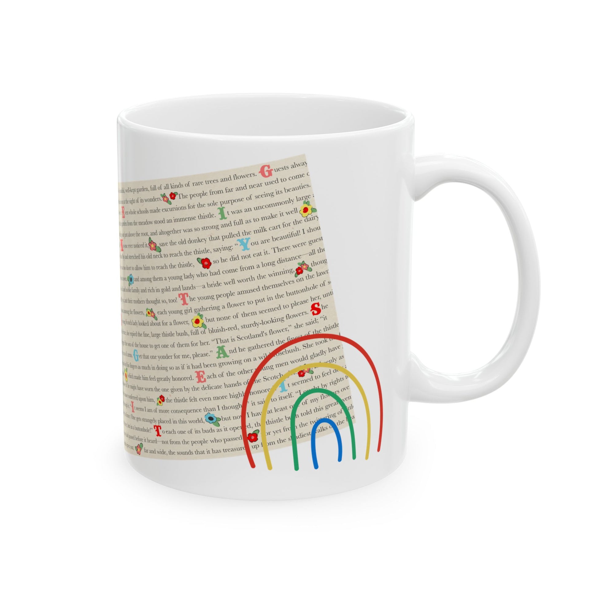 Whimsical Ceramic Mug, Childhood Humor Retro Drinkware