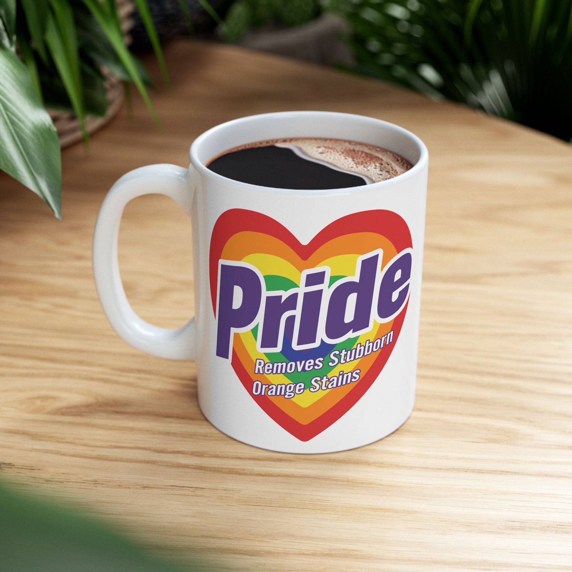 Pride Ceramic Mug, LGBTQ+ Removing Orange Stain Coffee Cup