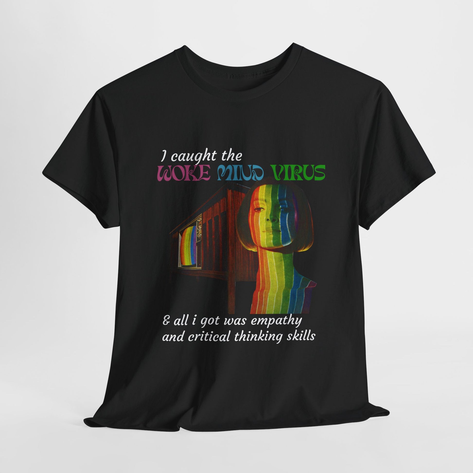 Woke Mind Virus Tee, Unisex Cotton T-Shirt for Critical Thinkers, Perfect Gift for Activists