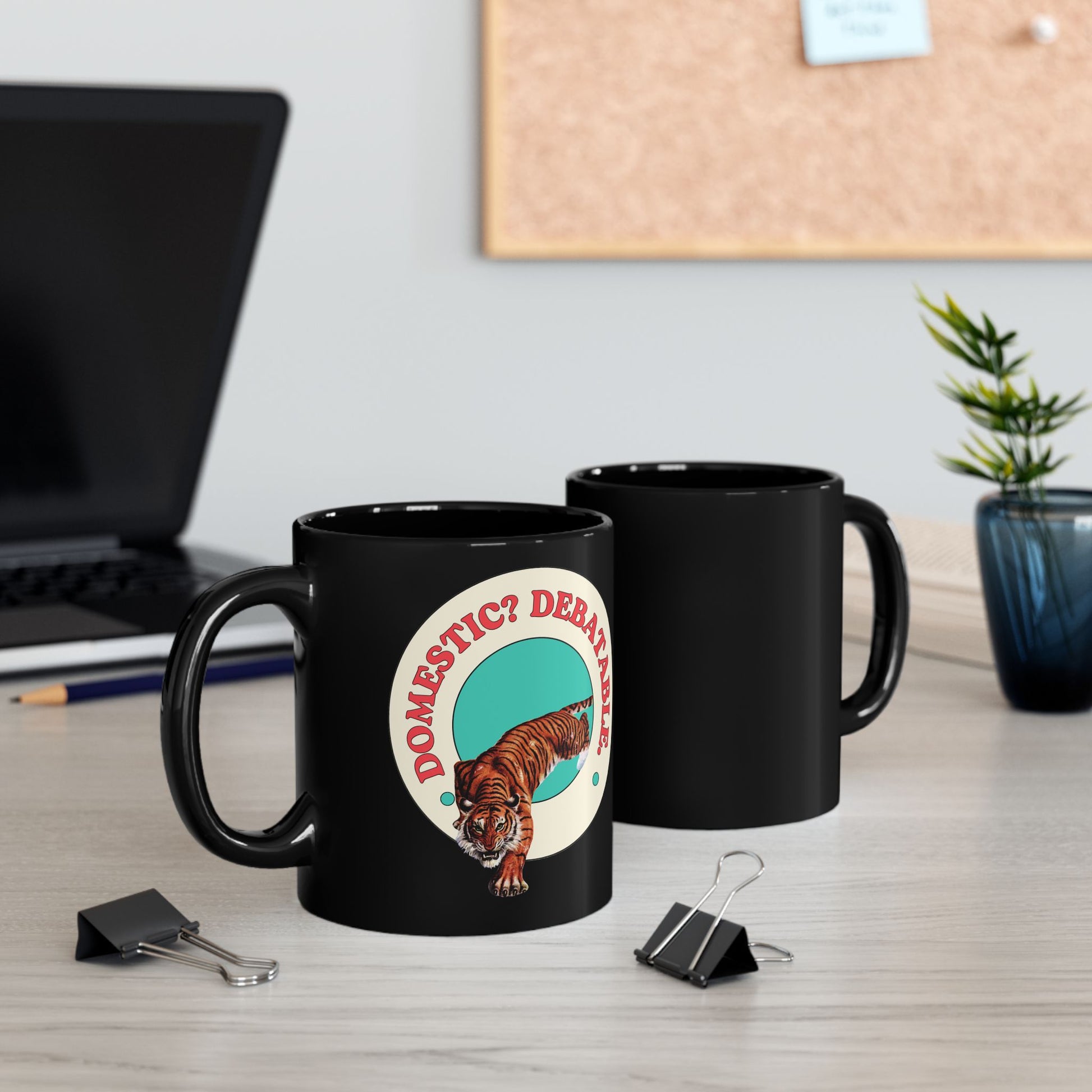 Domestic? Debatable Animal Black Mug |  Funny Mug for Home or Office
