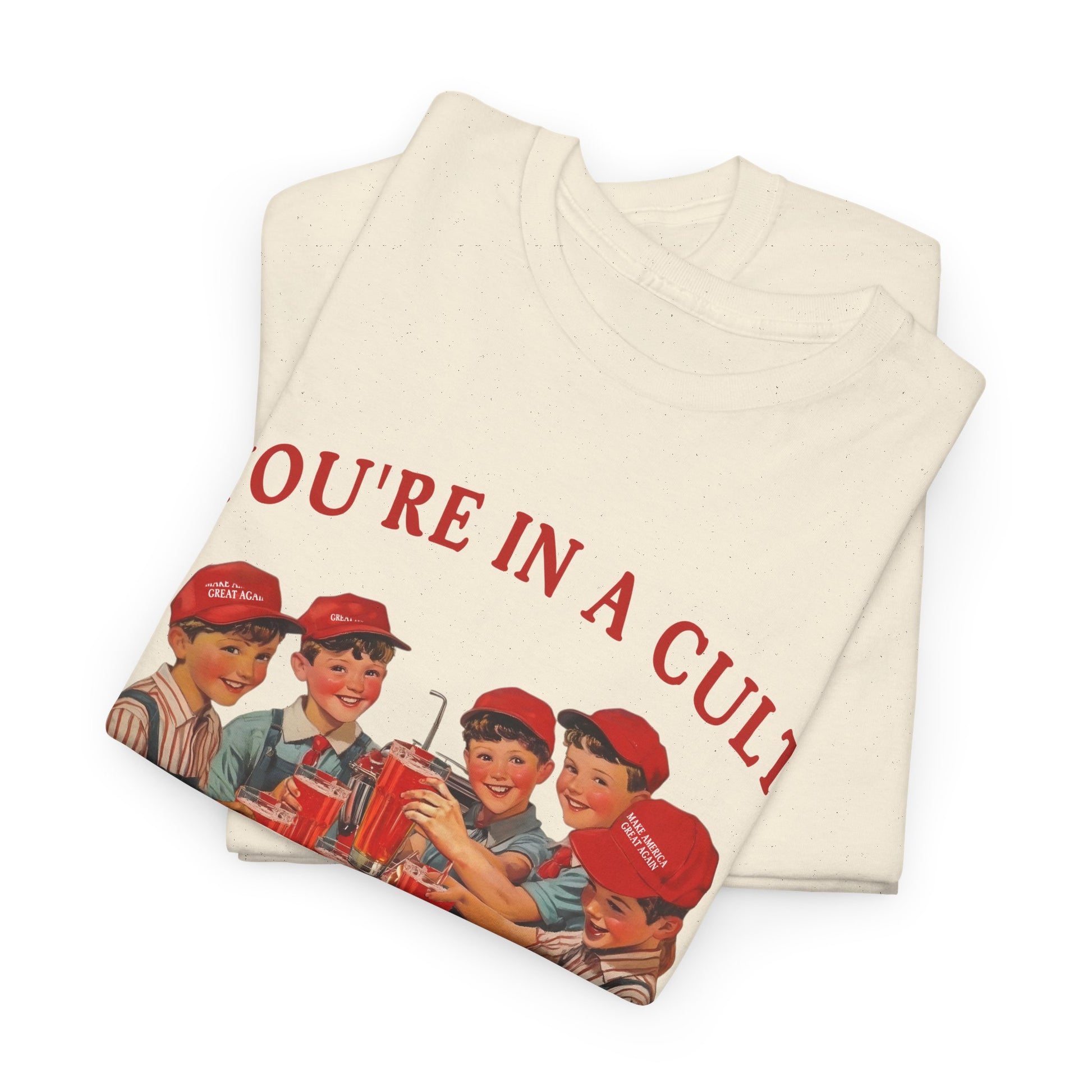 Political Cult Humor Unisex Heavy Cotton Tee- Vintage Inspired Retro Dystopian T-Shirt