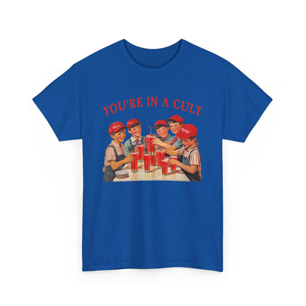 Political Cult Humor Unisex Heavy Cotton Tee- Vintage Inspired Retro Dystopian T-Shirt