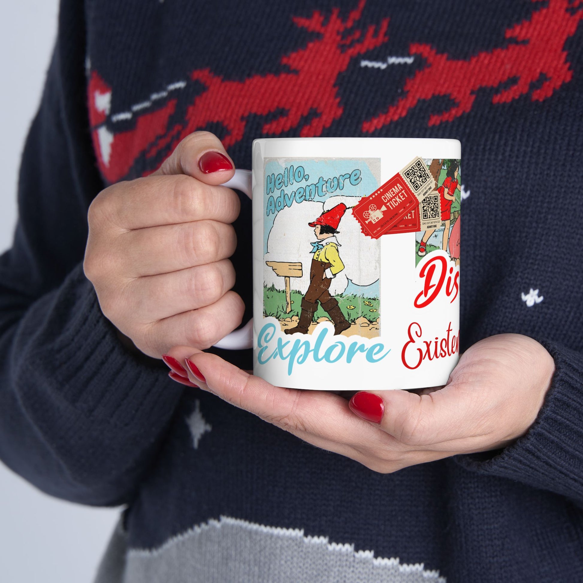 Whimsical Ceramic Mug: Discover Existential Dread, Funny Gift for Coffee Lovers