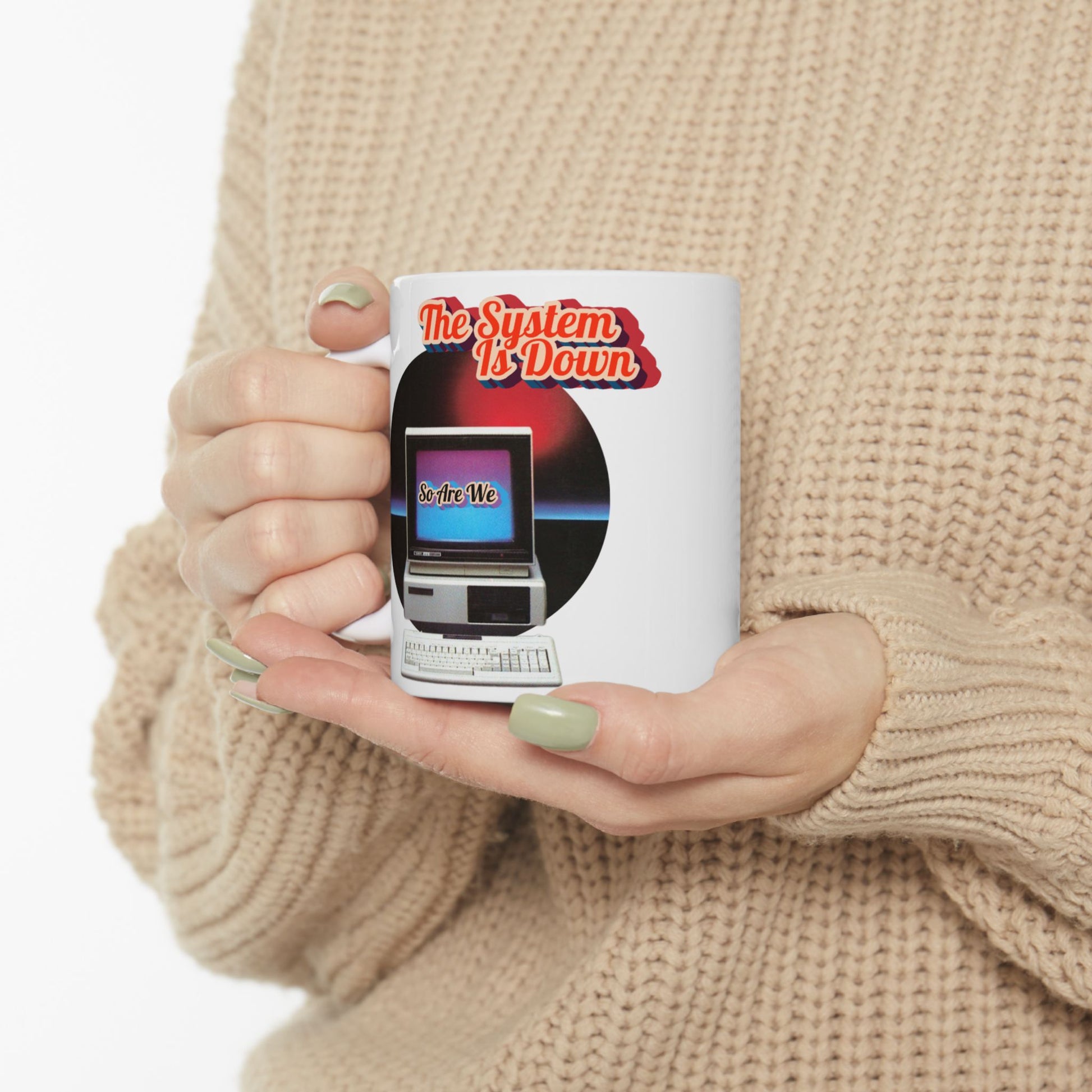 Retro Themed Ceramic Mug | System Is Down:  Vintage Style Drinkware