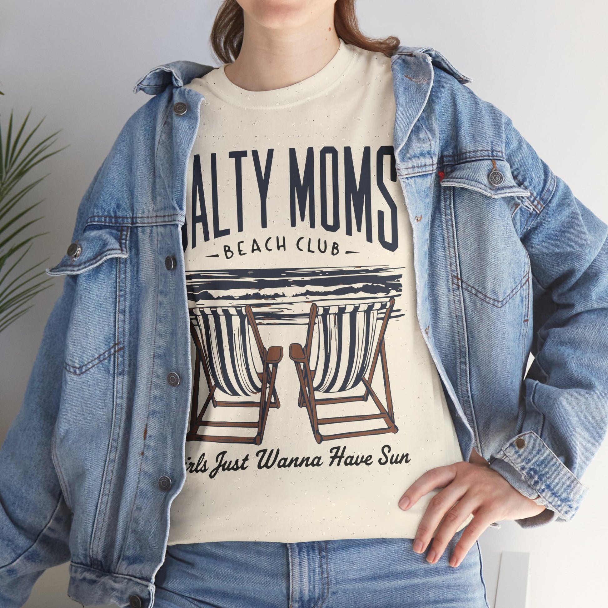 Salty Moms Beach Club Tee | Summer Vibe Retro Unisex Cotton Shirt