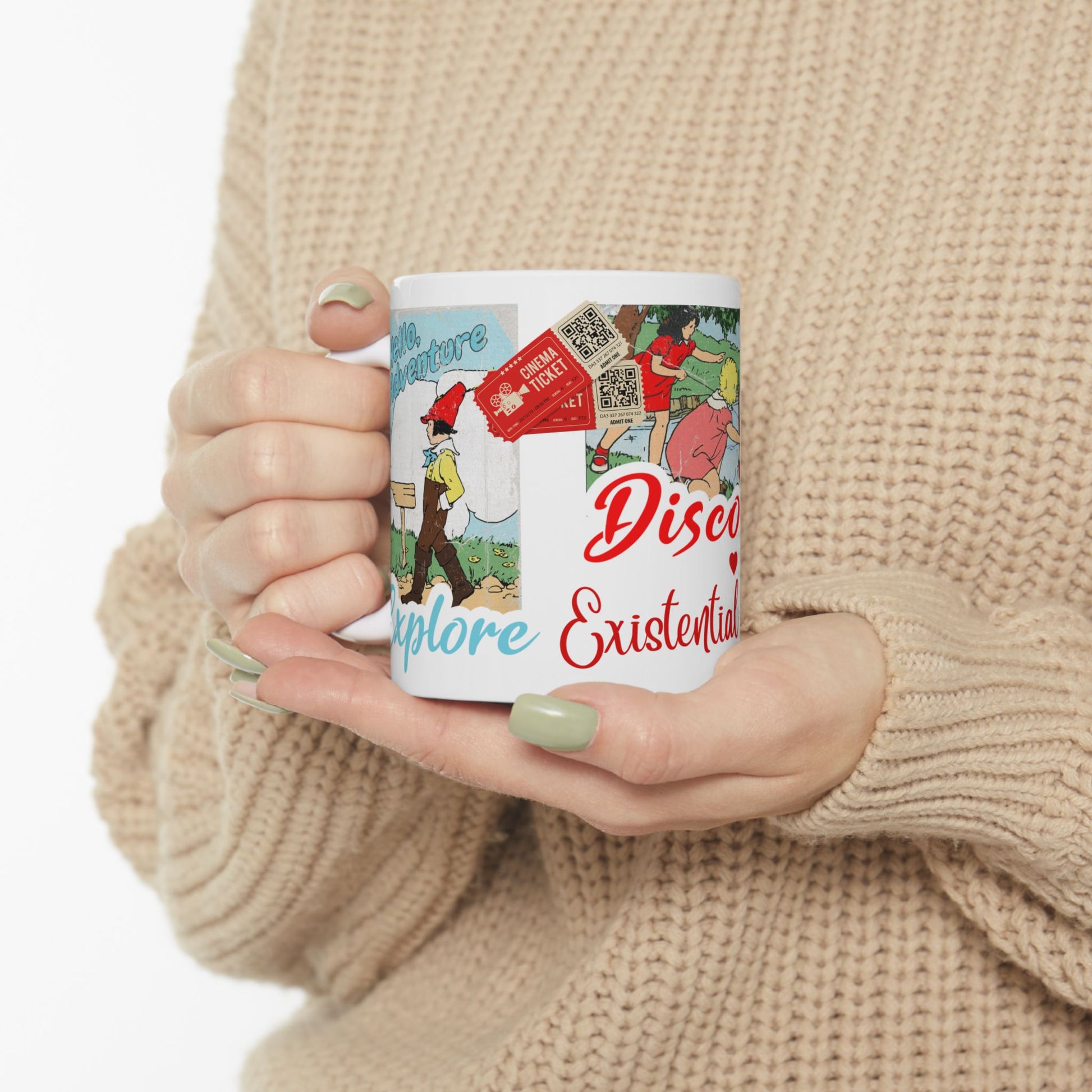 Whimsical Ceramic Mug: Discover Existential Dread, Funny Gift for Coffee Lovers