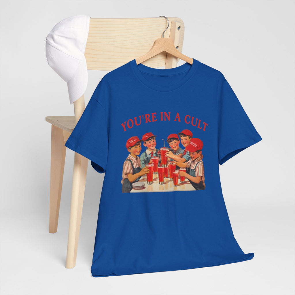 Political Cult Humor Unisex Heavy Cotton Tee- Vintage Inspired Retro Dystopian T-Shirt