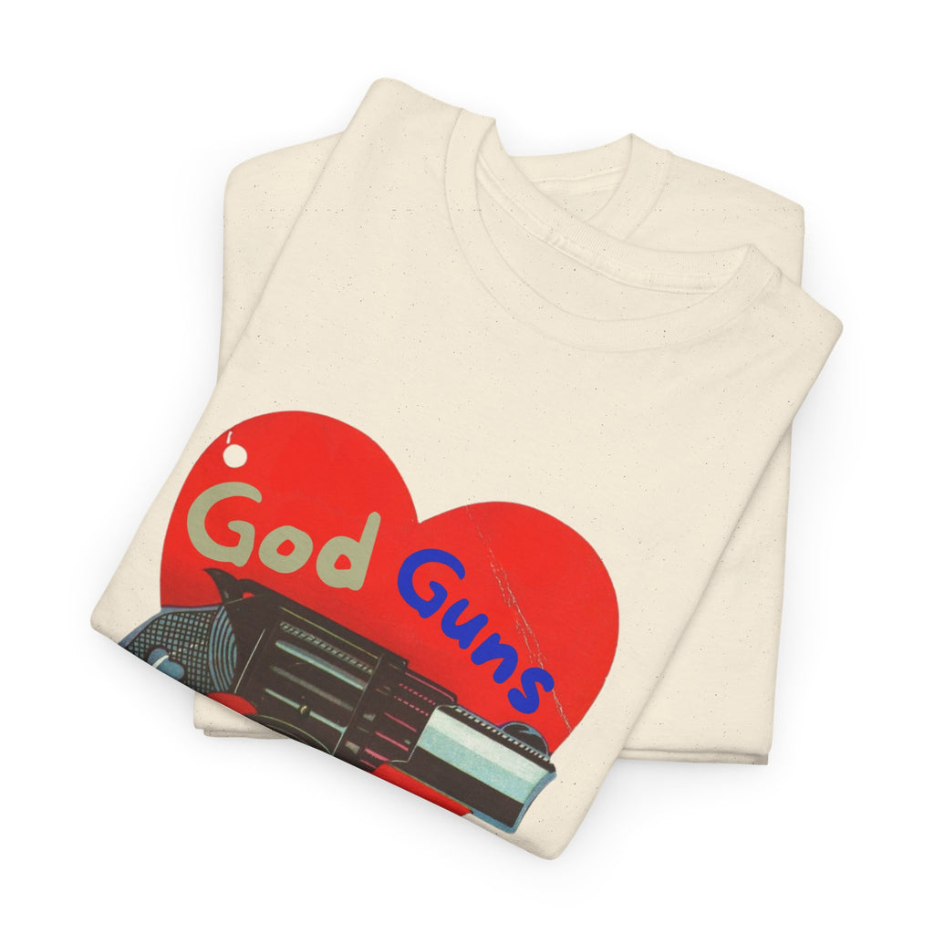God Guns Unisex Heavy Cotton Tee | Ironic Retro Graphic Tee