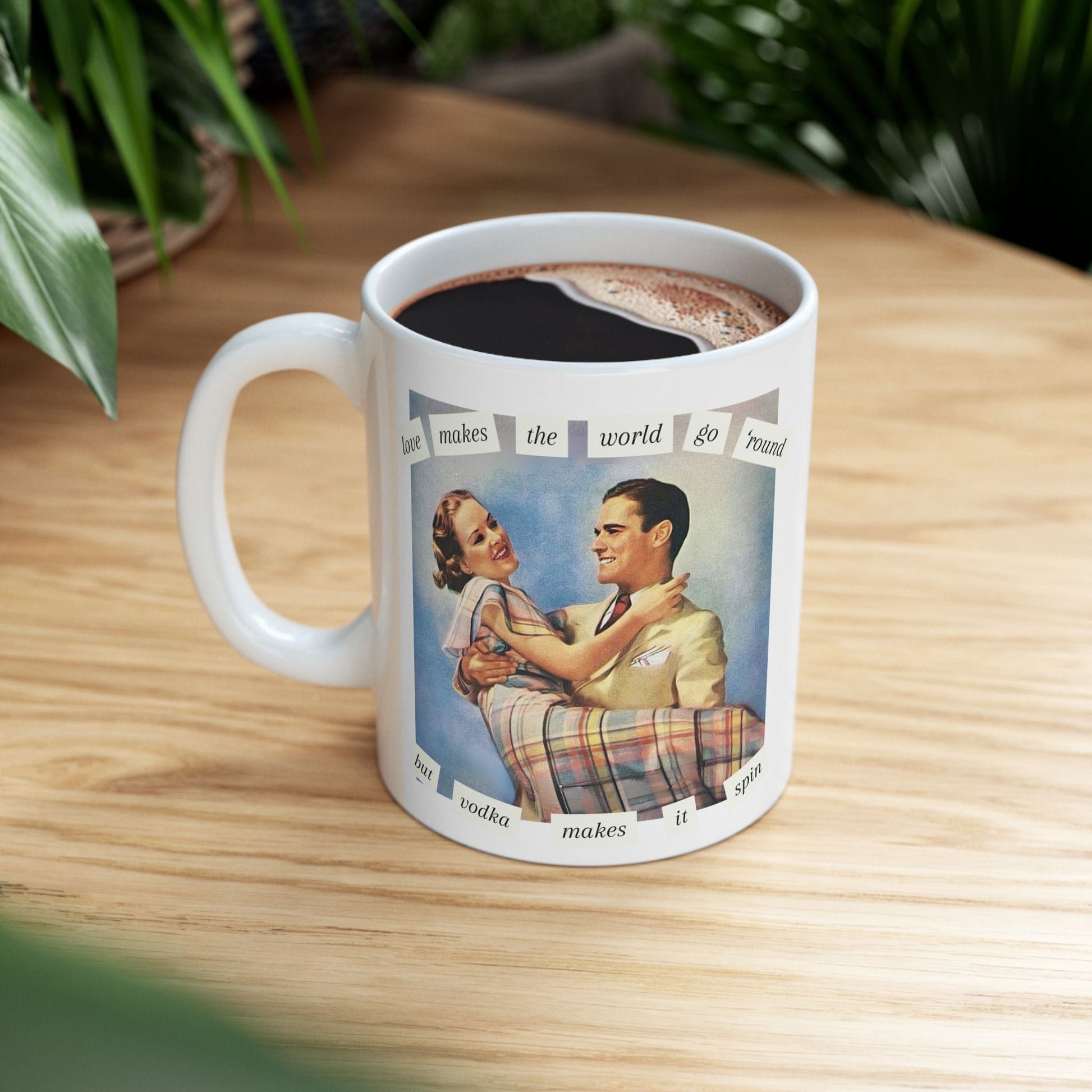Coffee Mug Vodka Humor Vintage Retro Ceramic Mug (11oz)