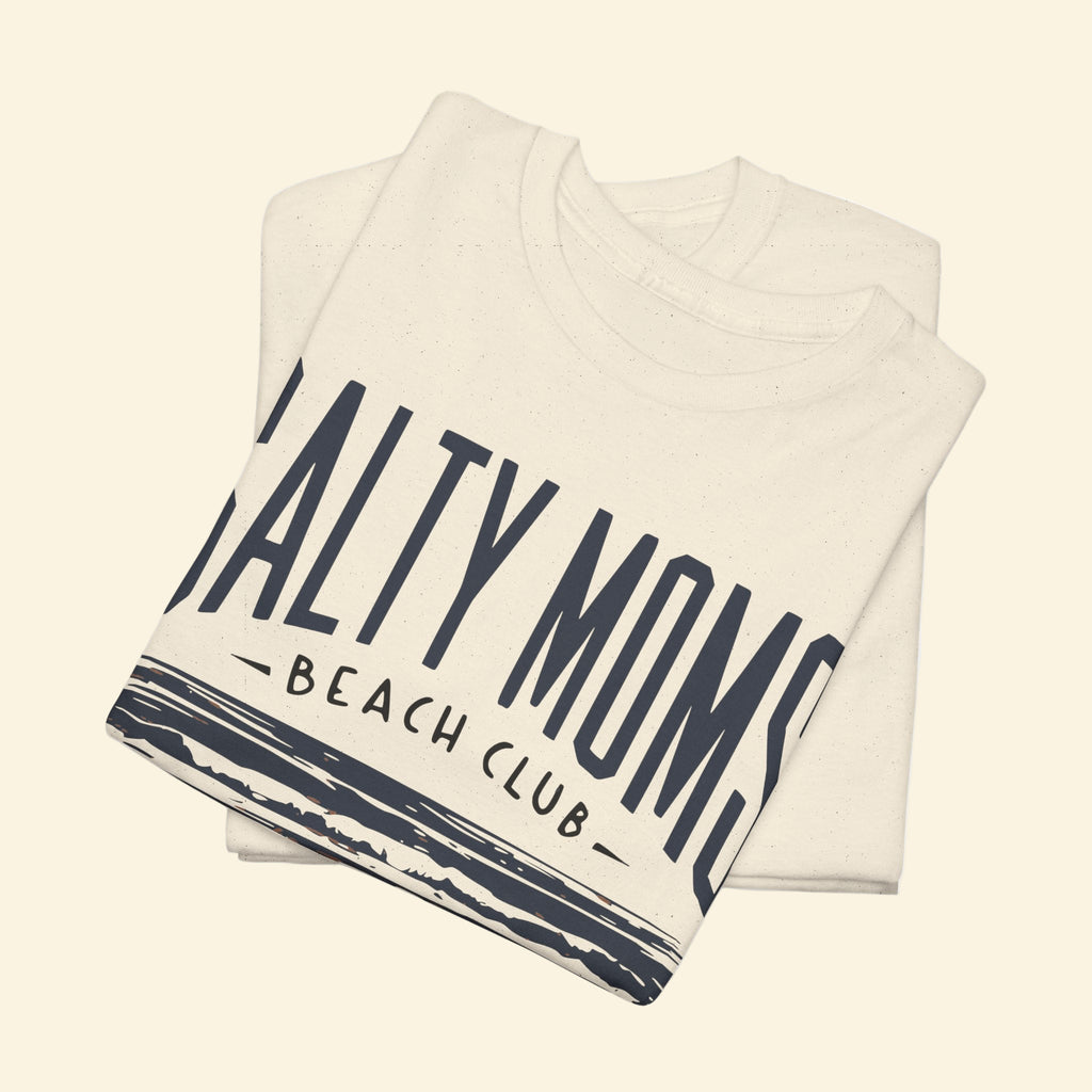 Salty Moms Beach Club Tee | Summer Vibe Retro Unisex Cotton Shirt