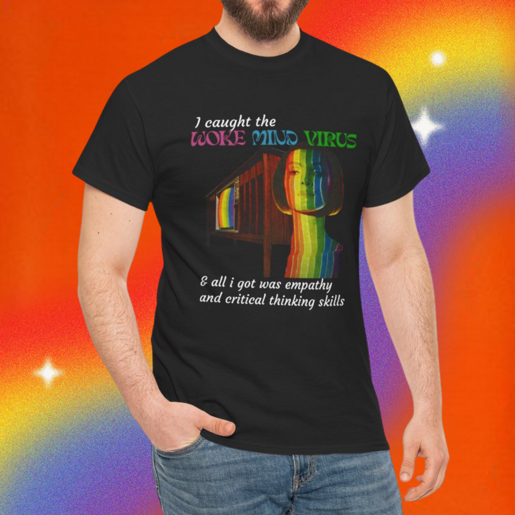 Woke Mind Virus Tee, Unisex Cotton T-Shirt for Critical Thinkers, Perfect Gift for Activists