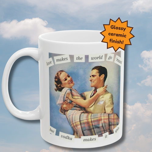 Coffee Mug Vodka Humor Vintage Retro Ceramic Mug (11oz)