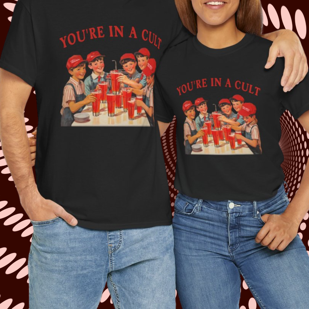 Political Cult Humor Unisex Heavy Cotton Tee- Vintage Inspired Retro Dystopian T-Shirt