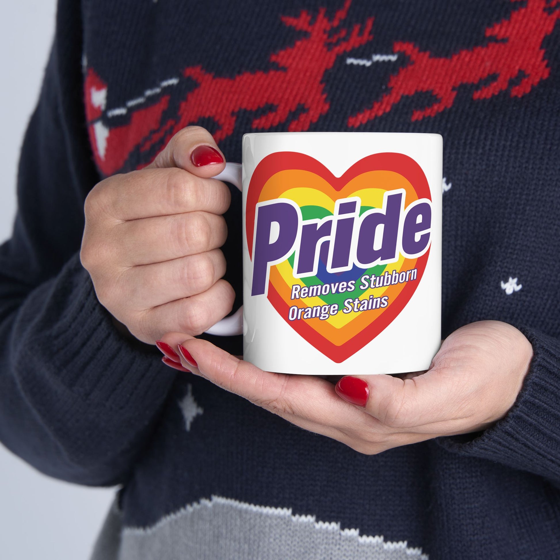 Pride Ceramic Mug, LGBTQ+ Removing Orange Stain Coffee Cup