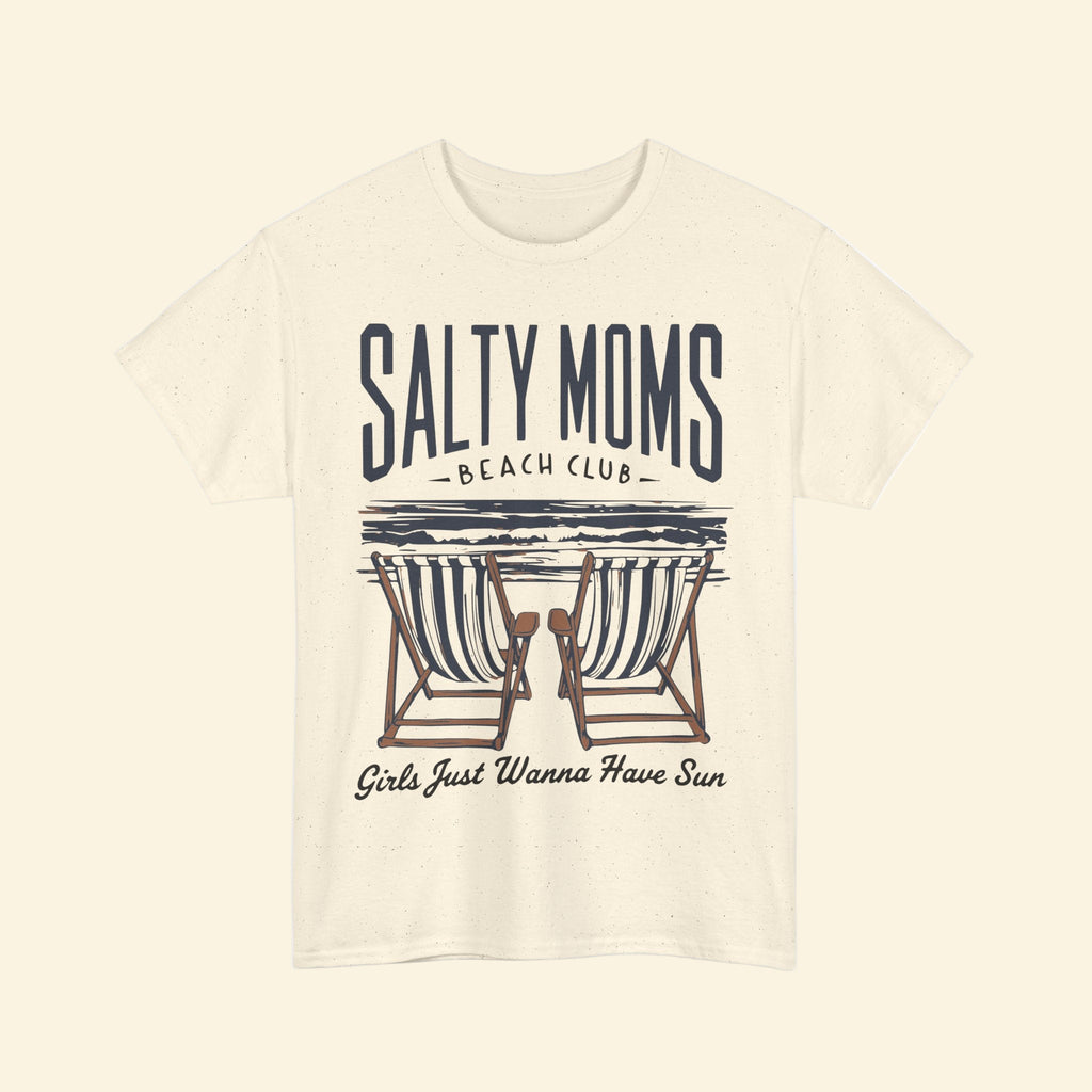 Salty Moms Beach Club Tee | Summer Vibe Retro Unisex Cotton Shirt