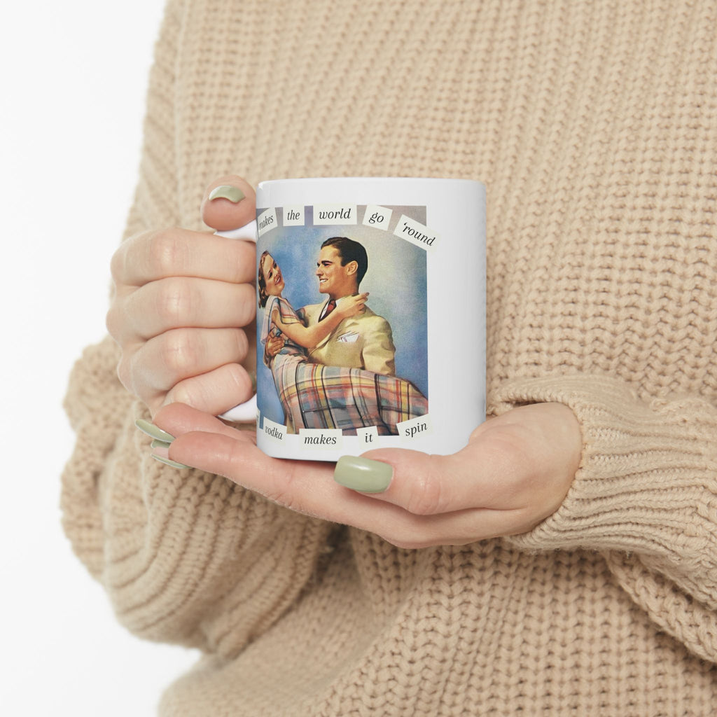 Coffee Mug Vodka Humor Vintage Retro Ceramic Mug (11oz)