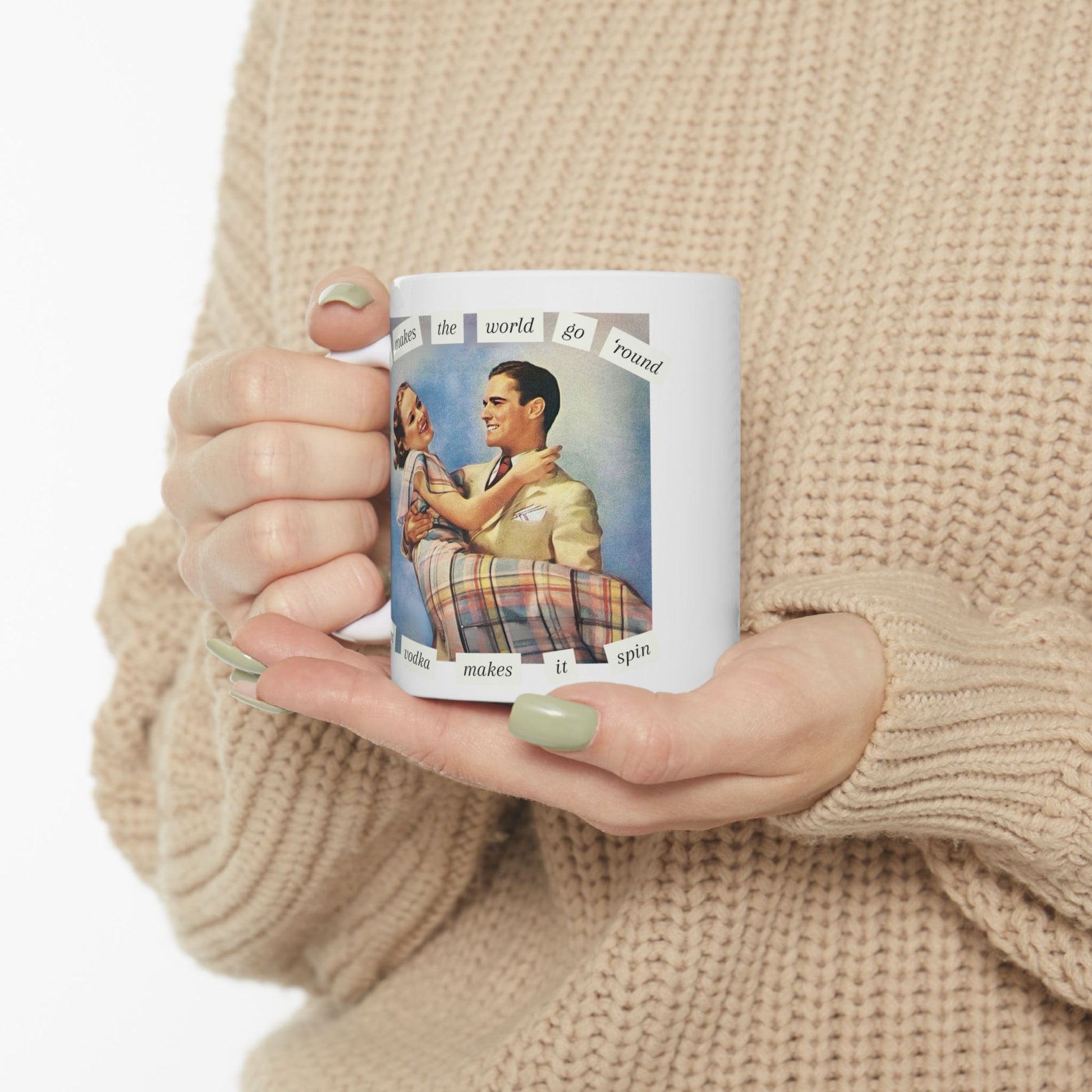Coffee Mug Vodka Humor Vintage Retro Ceramic Mug (11oz)