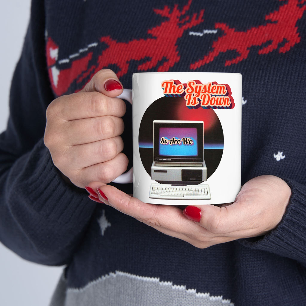 Retro Themed Ceramic Mug | System Is Down:  Vintage Style Drinkware