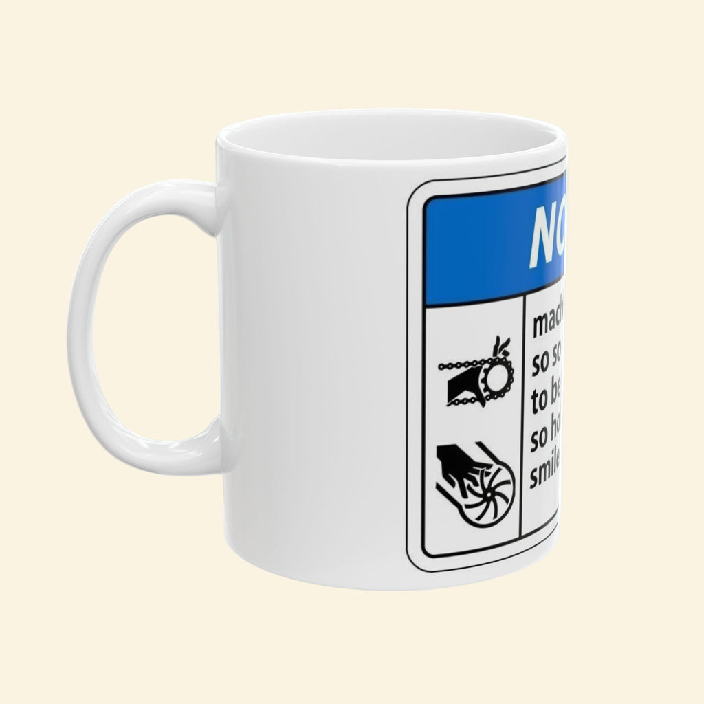 Machine Love Notice Coffee Mug, Dystopian Tech Office Desk Decor