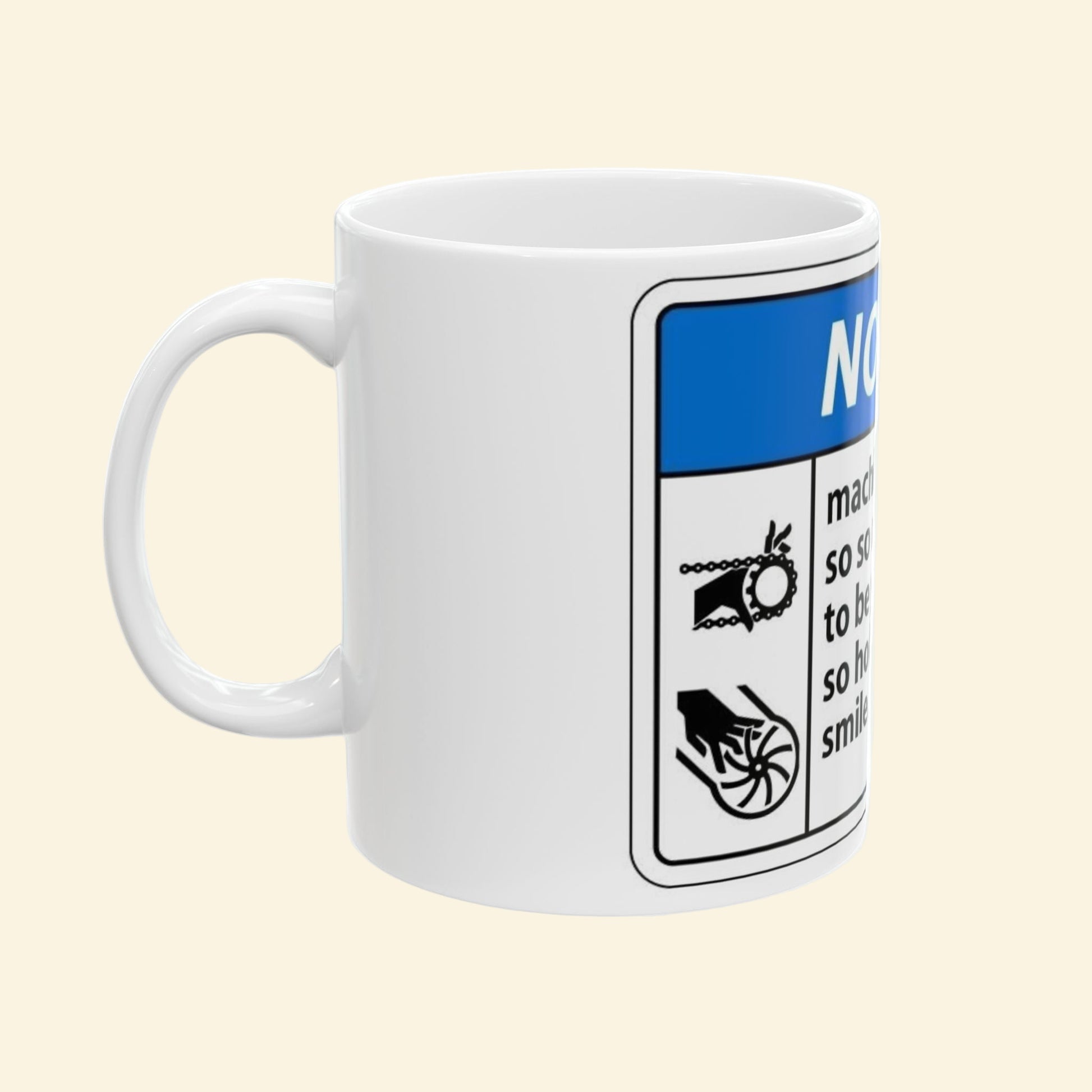 Machine Love Notice Coffee Mug, Dystopian Tech Office Desk Decor