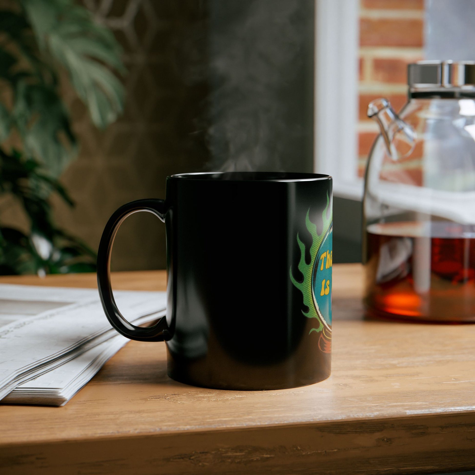 Crystal Ball Mug, Dystopian Dark Satire Retro Coffee Cup