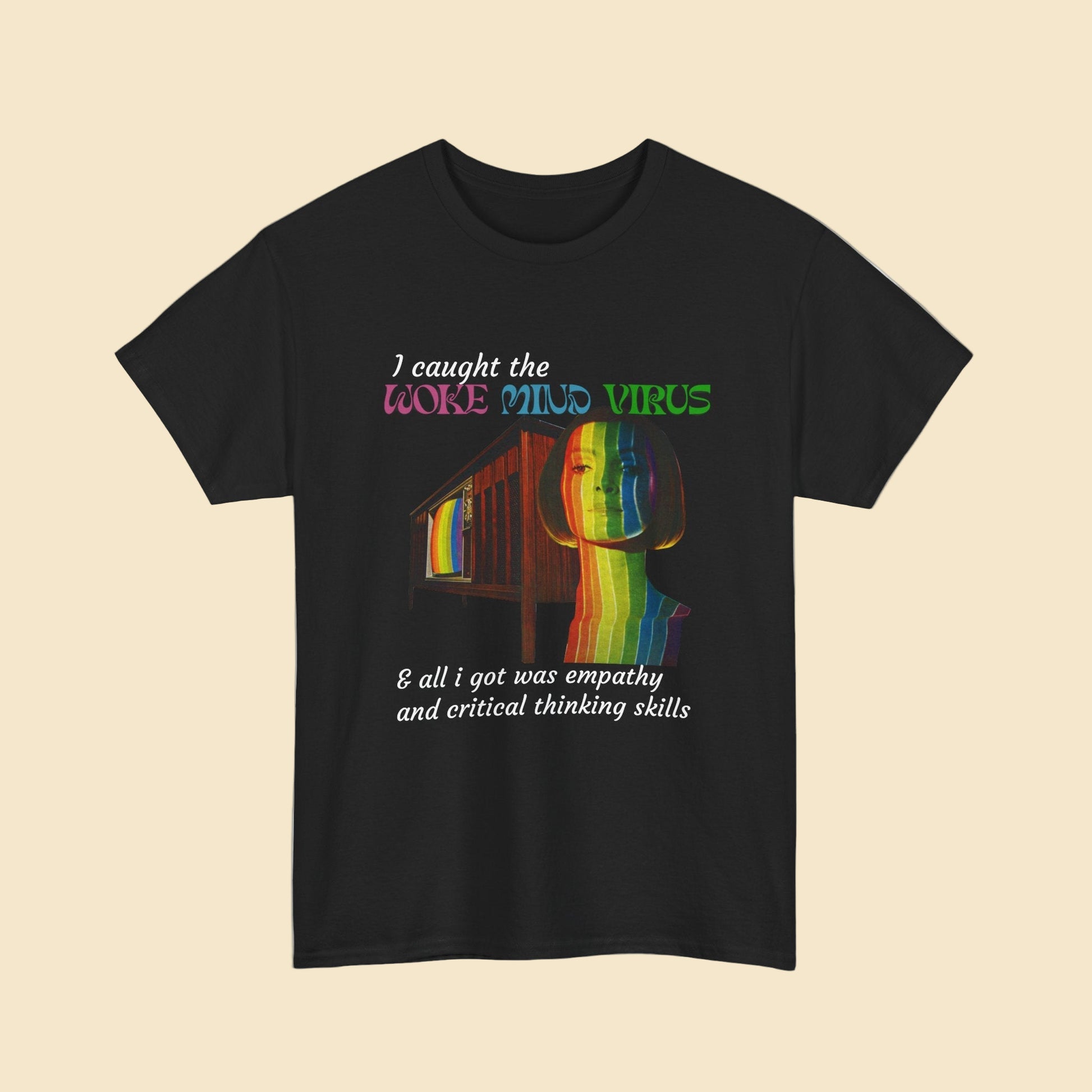 Woke Mind Virus Tee, Unisex Cotton T-Shirt for Critical Thinkers, Perfect Gift for Activists