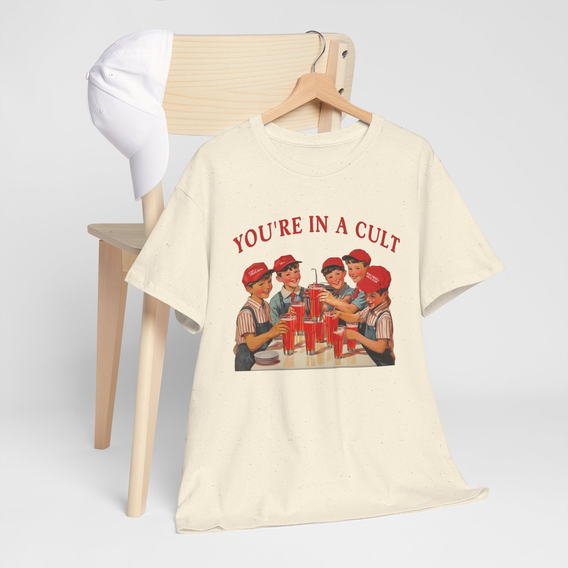 Political Cult Humor Unisex Heavy Cotton Tee- Vintage Inspired Retro Dystopian T-Shirt