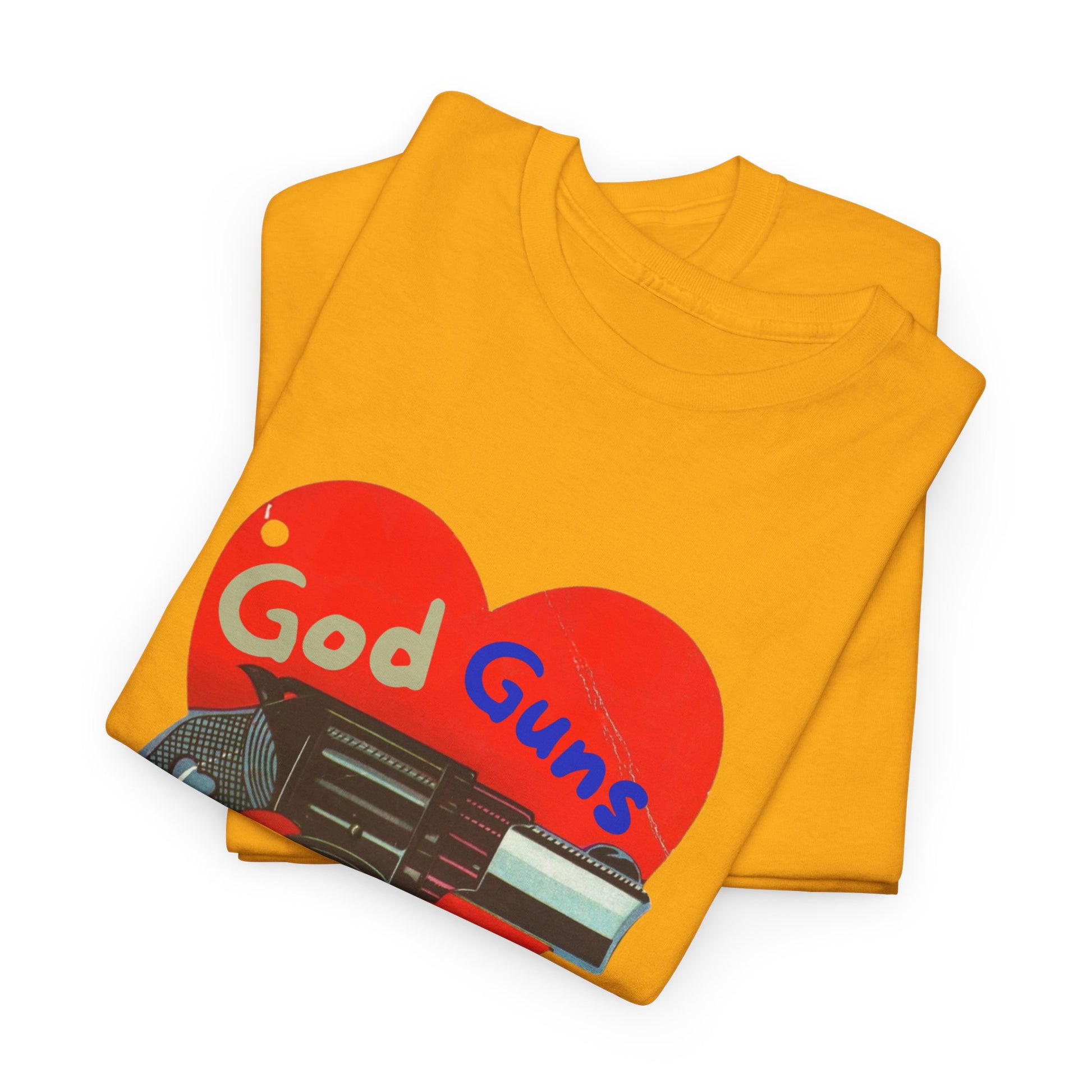 God Guns Unisex Heavy Cotton Tee | Ironic Retro Graphic Tee