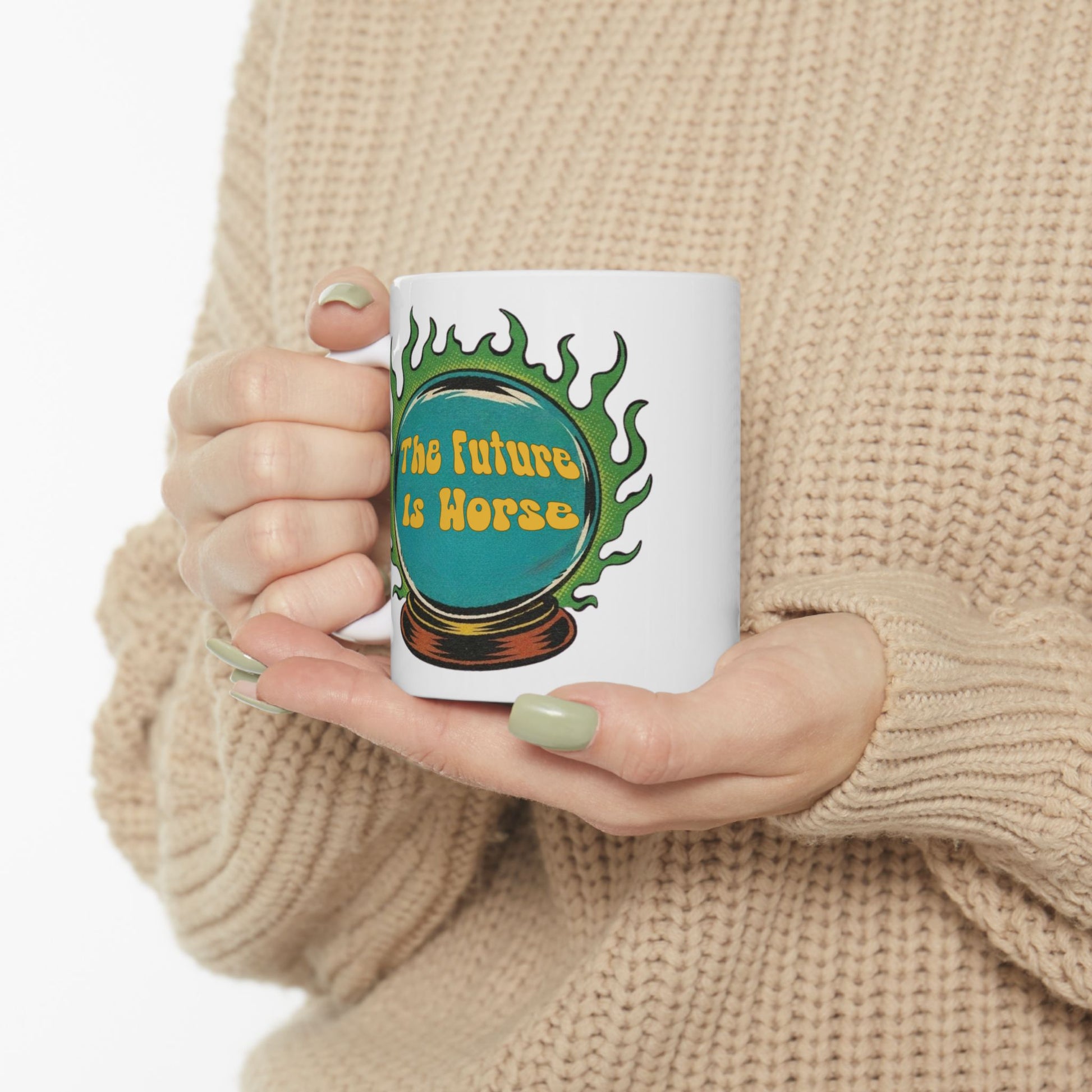 Sarcastic Dark Humor 'The Future Is Worse' Cynical Retro Coffee Mug