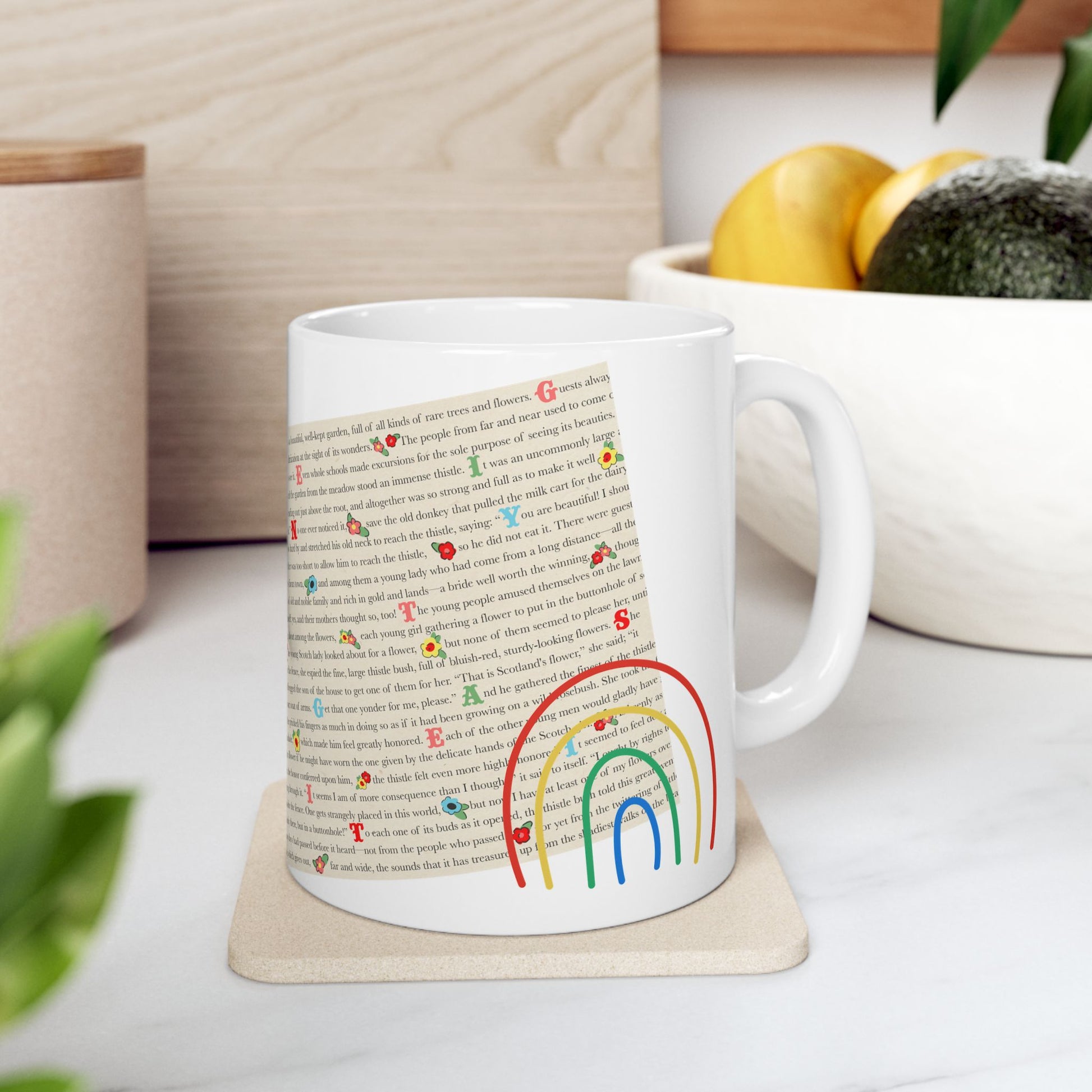 Whimsical Ceramic Mug, Childhood Humor Retro Drinkware
