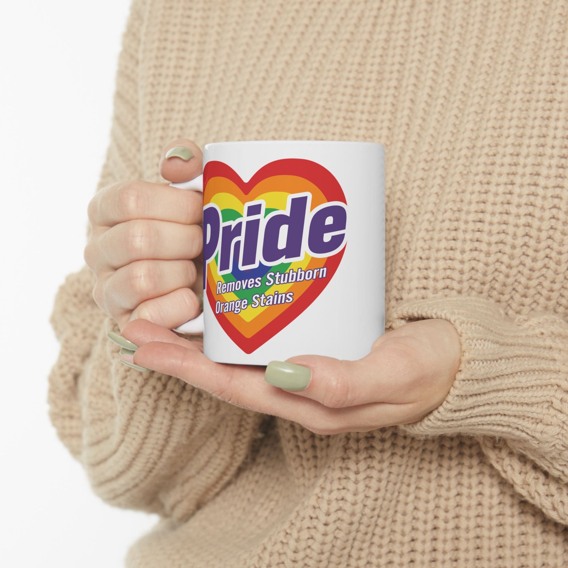 Pride Ceramic Mug, LGBTQ+ Removing Orange Stain Coffee Cup