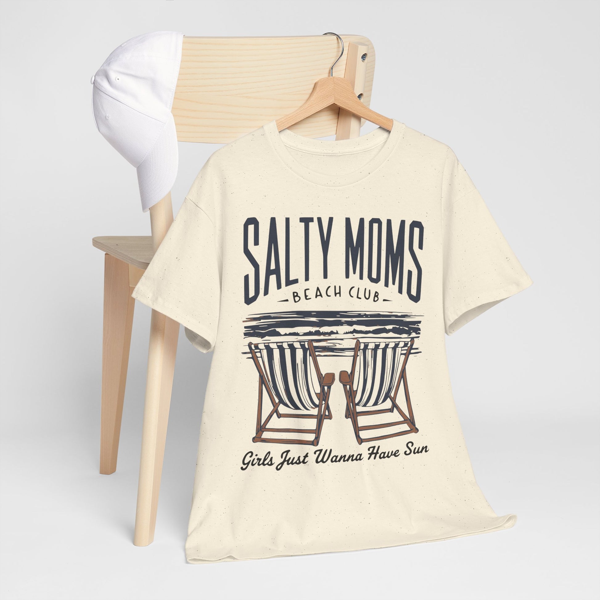 Salty Moms Beach Club Tee | Summer Vibe Retro Unisex Cotton Shirt