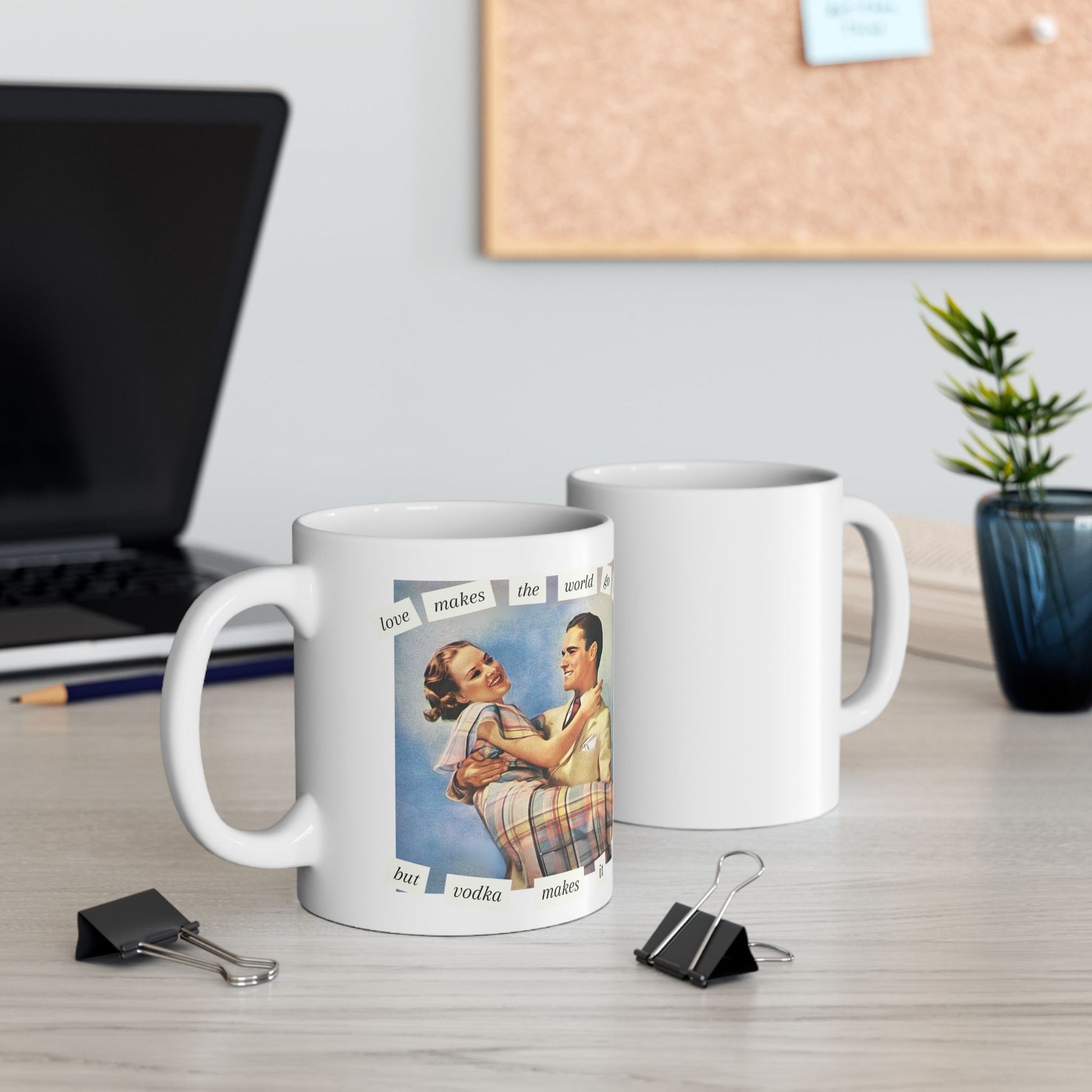Coffee Mug Vodka Humor Vintage Retro Ceramic Mug (11oz)