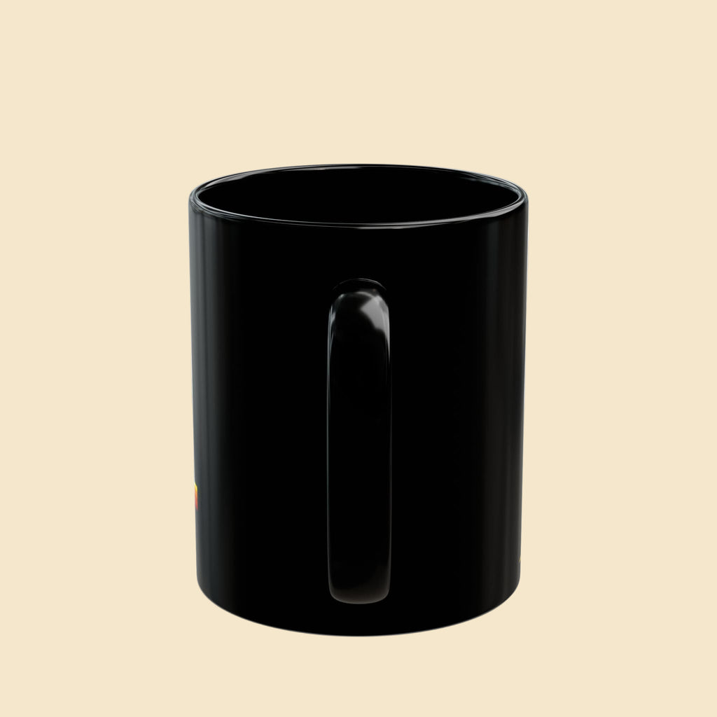 Black mug on a white background