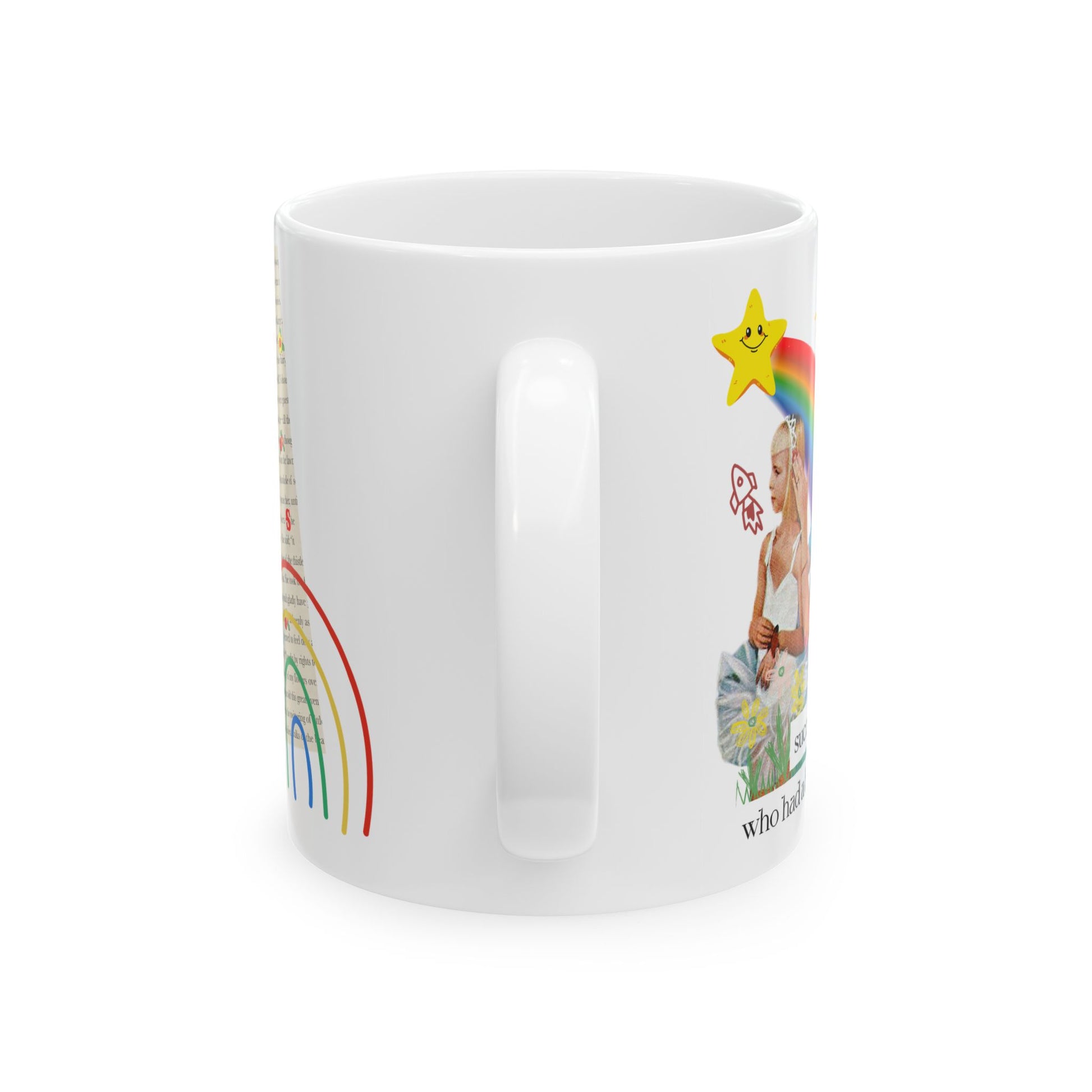Whimsical Ceramic Mug, Childhood Humor Retro Drinkware