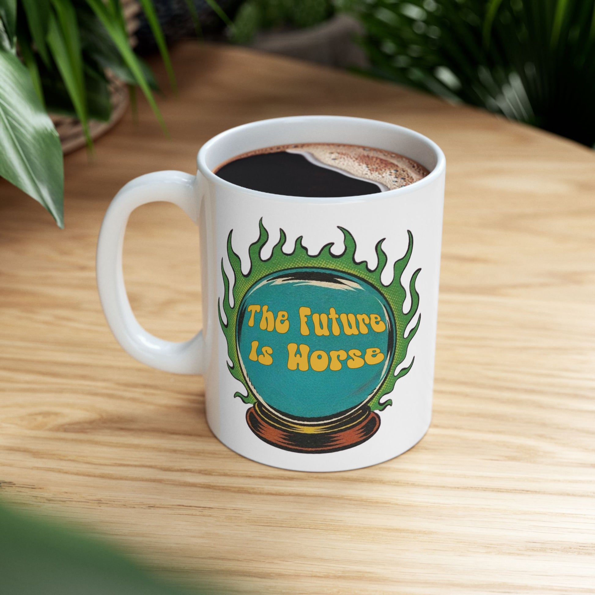 Sarcastic Dark Humor 'The Future Is Worse' Cynical Retro Coffee Mug