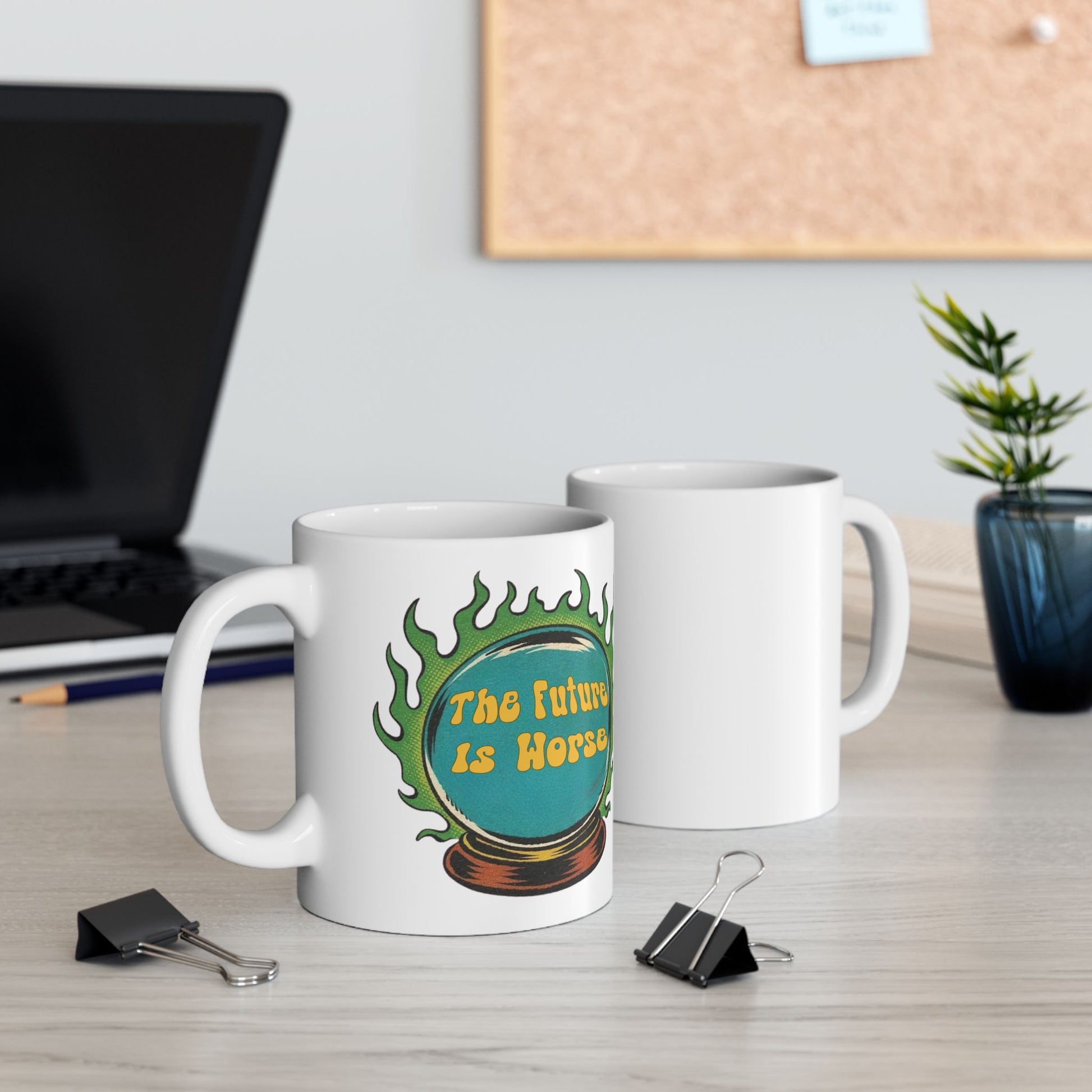 Sarcastic Dark Humor 'The Future Is Worse' Cynical Retro Coffee Mug